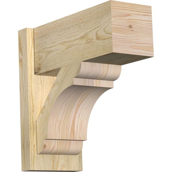 Ekena Millwork Olympic Block Rough Sawn Outlooker, Douglas Fir, 8"W x 18"D x 18"H OUT08X18X18OLY05RDF - main